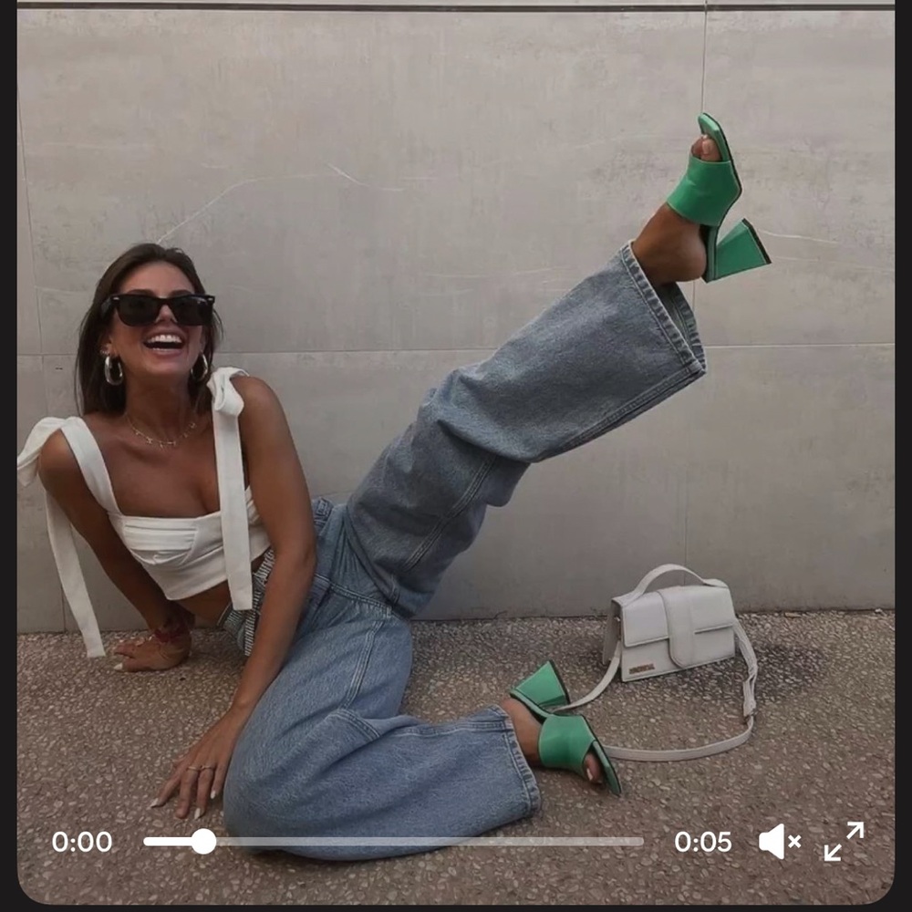 Katy Perry Collections light Green Geometric Heel Mules